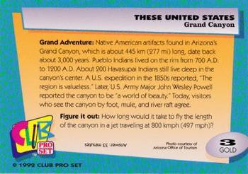 1992 Club Pro Set These United States - Gold #3 Grand Canyon Back