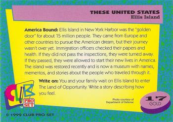 1992 Club Pro Set These United States - Gold #17 Ellis Island Back