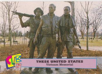 1992 Club Pro Set These United States - Silver #16 Vietnam Memorial Front