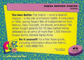 1992 Club Pro Set These United States - Promos #6 Alamo Back
