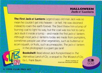 1992 Club Pro Set Halloween - Gold #3 Jack-o'-Lantern Back