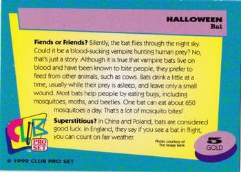1992 Club Pro Set Halloween - Gold #5 Bat Back
