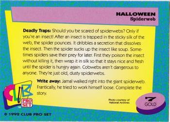1992 Club Pro Set Halloween - Gold #7 Spiderweb Back