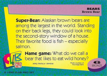 1992 Club Pro Set Bears #6 Brown Bear Back
