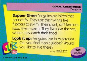 1992 Club Pro Set Cool Creatures #2 Penguin Back