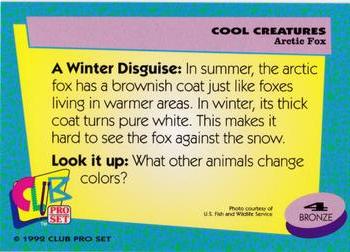 1992 Club Pro Set Cool Creatures #4 Arctic Fox Back