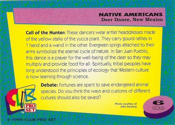 1992 Club Pro Set Native Americans - Gold #6 Deer Dance, New Mexico Back