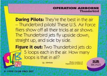 1992 Club Pro Set Operation Airbourne #2 Thunderbird Back