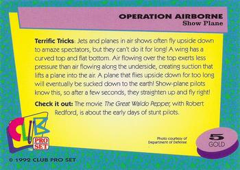 1992 Club Pro Set Operation Airbourne - Gold #5 Show Plane Back