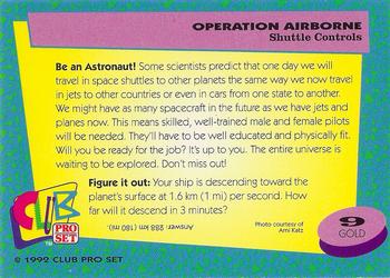 1992 Club Pro Set Operation Airbourne - Gold #9 Shuttle Controls Back