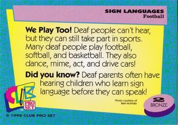 1992 Club Pro Set Sign Languages #2 Football Back