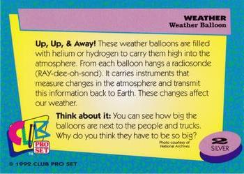 1992 Club Pro Set Weather - Silver #2 Weather Balloon Back