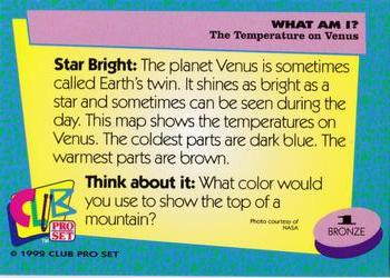 1992 Club Pro Set What Am I #1 The Temperature On Venus Back