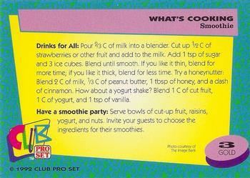 1992 Club Pro Set What's Cooking - Gold #3 Smoothie Back