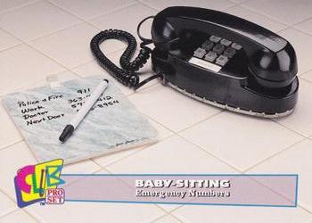 1993 Club Pro Set Babysitting #6 Emergency Numbers Front