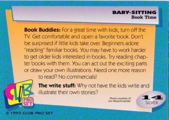 1993 Club Pro Set Babysitting - Silver #14 Book Time Back