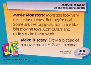 1993 Club Pro Set Movie Magic #6 In The Monster's Mouth Back