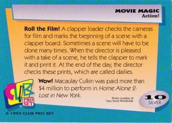 1993 Club Pro Set Movie Magic - Silver #10 Action! Back