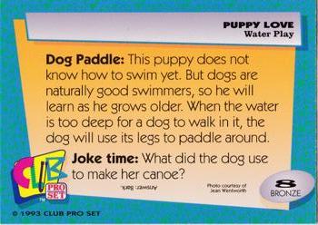 1993 Club Pro Set Puppy Love #8 Water Play Back