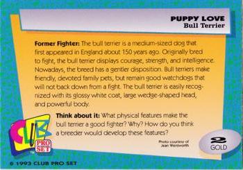 1993 Club Pro Set Puppy Love - Gold #2 Bull Terrier Back
