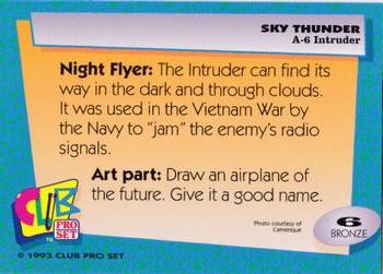 1993 Club Pro Set Sky Thunder #6 A-6 Intruder Back