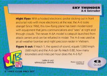 1993 Club Pro Set Sky Thunder - Gold #6 A-6 Intruder Back