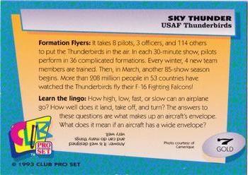 1993 Club Pro Set Sky Thunder - Gold #7 USAF Thunderbirds Back