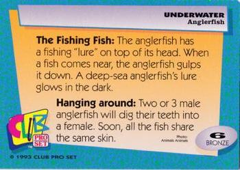 1993 Club Pro Set Underwater #6 Anglerfish Back