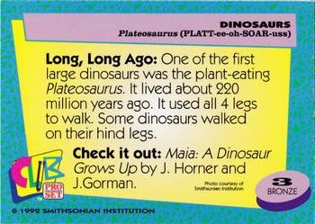 1992 Smithsonian Institute Dinosaurs #3 Plateosaurus Back