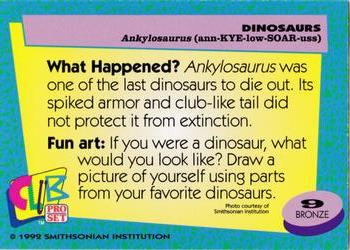 1992 Smithsonian Institute Dinosaurs #9 Ankylosaurus Back