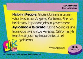 1992 Smithsonian Institute Latinos #6 Gloria Molina Back