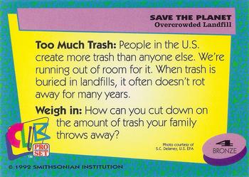 1992 Smithsonian Institute Save the Planet #4 Overcrowded Landfill Back