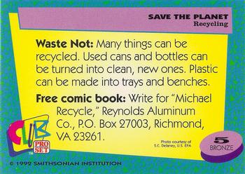 1992 Smithsonian Institute Save the Planet #5 Recycling Back
