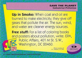1992 Smithsonian Institute Save the Planet #9 Industrial Pollution Back