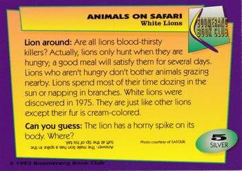 1993 Boomerang Book Club Animals on Safari #5 White Lion Back
