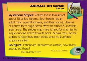 1993 Boomerang Book Club Animals on Safari #8 Zebras Back