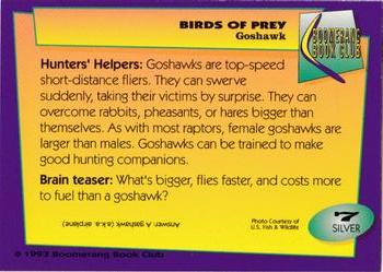 1993 Boomerang Book Club Birds of Prey #7 Goshawk Back