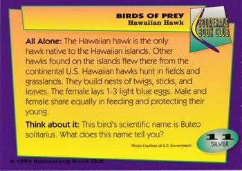 1993 Boomerang Book Club Birds of Prey #11 Hawaiian Hawk Back