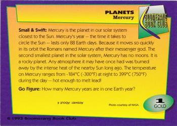 1993 Boomerang Book Club Planets - Gold #1 Mercury Back