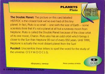 1993 Boomerang Book Club Planets - Gold #9 Pluto Back