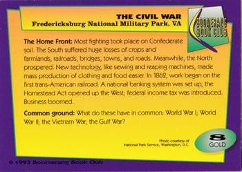 1993 Boomerang Book Club The Civil War - Gold #8 Fredericksburg National Military Park, VA Back