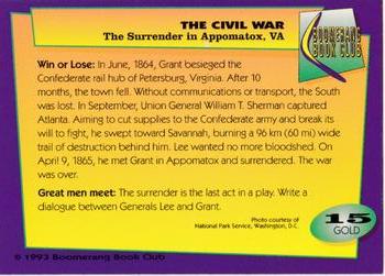 1993 Boomerang Book Club The Civil War - Gold #15 The Surrender in Appomattox, VA Back