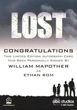 2010 Rittenhouse Lost Archives - Autographs #NNO William Mapother Back