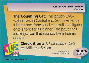1992 Club Pro Set Cats of the Wild #10 Jaguar Back