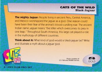 1992 Club Pro Set Cats of the Wild - Gold #8 Black Jaguar Back