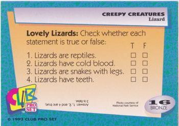 1992 Club Pro Set Creepy Creatures #16 Lizard Back