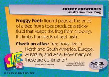 1992 Club Pro Set Creepy Creatures #21 Australian Tree Frog Back