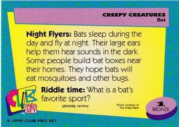 1992 Club Pro Set Creepy Creatures #1 Bat Back