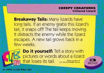 1992 Club Pro Set Creepy Creatures #3 Collared Lizard Back