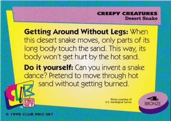1992 Club Pro Set Creepy Creatures #4 Desert Snake Back